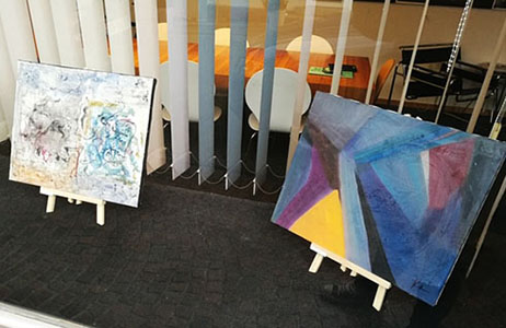 paitings at front window